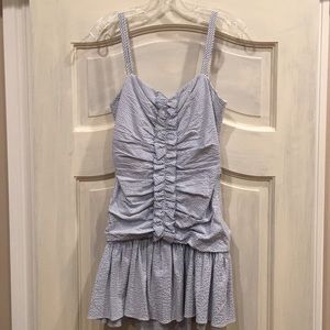 Seersucker spaghetti strap dress